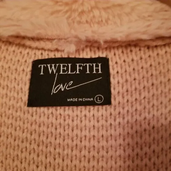 Twelfth Love Blush Pink Faux Fur Sweater Vest Large - Picture 2 of 8